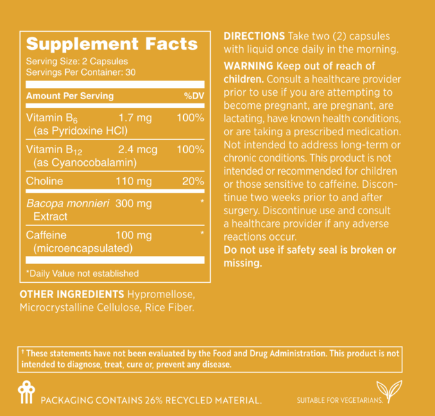 Sharp Focus Supplement Facts